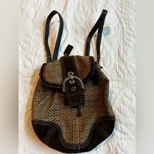 Coach Signature Brown and Black Backpack